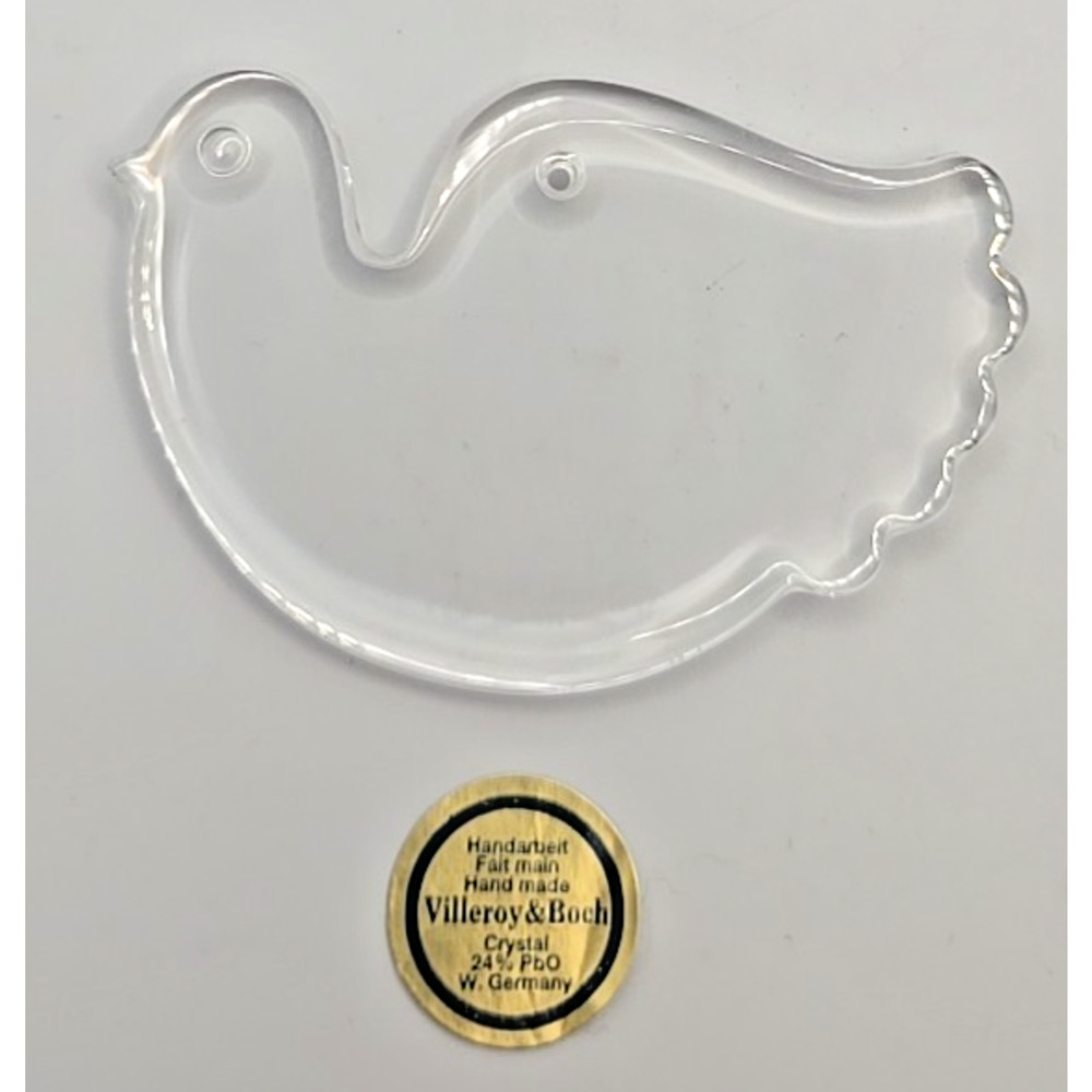 Villeroy & Boch Crystal Christmas Dove Ornament Leaded Heavy Vintage Rare U97